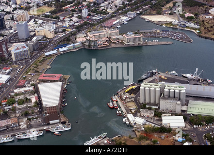 Luftaufnahme von Port Louis Hafen Stockfoto