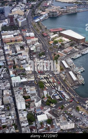 Luftaufnahme von Port Louis Zentrum Stockfoto