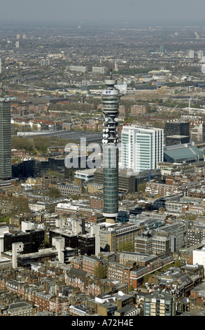 Antenne Hohe oblique Ansicht nord-östlich von BT Telecom oder Post und Euston Tower UCL Hospital London W1 NW 1 WC 1 England 2005 Stockfoto