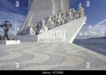 Europa, Portugal, Lissabon. Denkmal der Entdeckungen, Baujahr 1960 für 500. Todestag von Heinrich dem Seefahrer Stockfoto