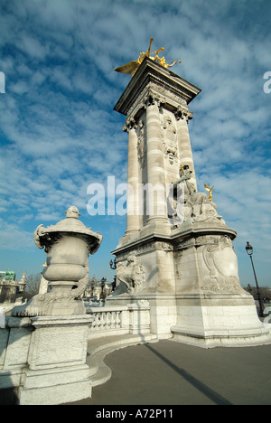 Alexandre 3-Brücke über die Seine in Paris Stockfoto