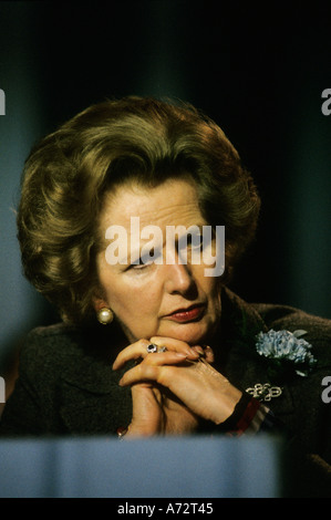 Premierministerin Margaret Thatcher am Parteitag der Konservativen Partei, Blackpool 1985 Stockfoto