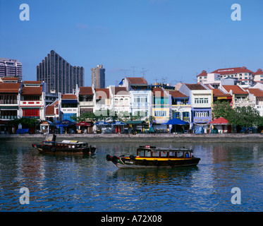 Clarke Quay Singapore River Singapur Stockfoto