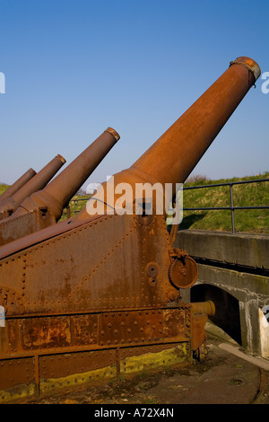Kanonen im Charlottenlund Fort Stockfoto