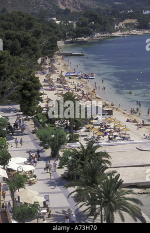 Europa, Spanien, Balearen, Mallorca, Port de Pollenca. Ansicht der Badia de Pollenca, Blick nach Norden Stockfoto