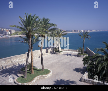 Europa, Spanien, Castellon, Resort Stadt Pensicola. Blick auf den Strand (Mittelformat) Stockfoto