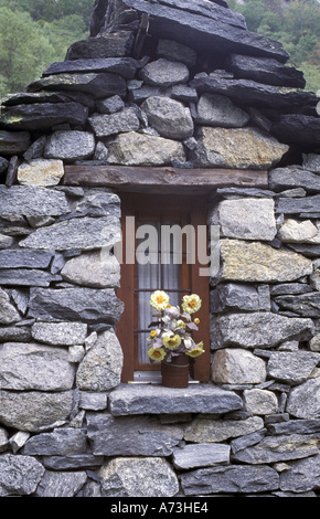 EU, Schweiz, Ticino Region, Dorf von Foroglio, Val Bavona Stockfoto