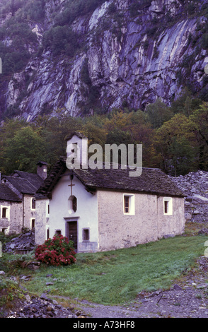 EU, Schweiz, Ticino Region, Dorf von Foroglio, Val Bavona Stockfoto