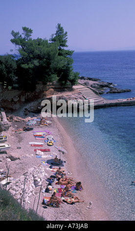 Europa, Kroatien, Dalmatien, Insel Hvar, Zavala, Strand an der Südküste Stockfoto