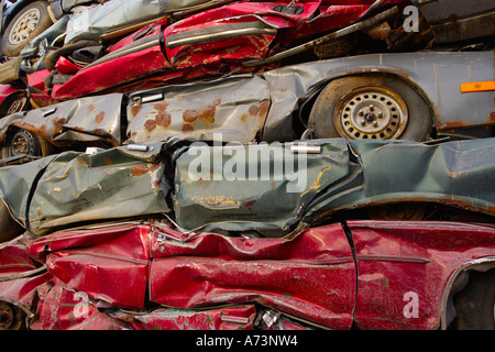 Abgeflachte Autos Stockfoto