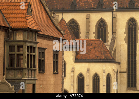 Europa, Slowakei, Ost-Slowakei, Saris Region Bardejov Rathaus (geb. 1509) Detail, Radnicne Namestie Square Stockfoto