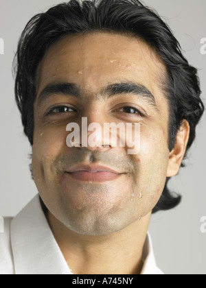 Schweiß auf dem Gesicht des indischen Cricketspielers MR#702A Stockfoto