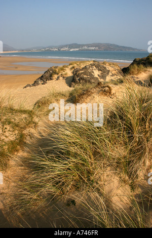 unter den Sanddünen am Stocker Strand in der Nähe von Portsalon im County Donegal, Irland Stockfoto