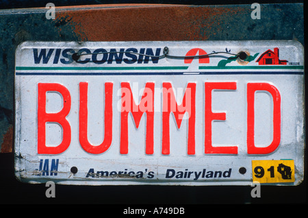 Eitelkeit-Nummernschild-Wisconsin Stockfoto