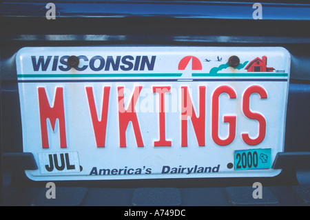 Eitelkeit-Nummernschild-Wisconsin Stockfoto