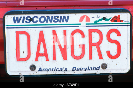 Eitelkeit-Nummernschild-Wisconsin Stockfoto