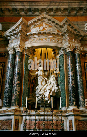 Cornaro Kapelle und Bernini Skulptur von Santa Teresa Santa Maria della Vittoria Rom Italien Europa Stockfoto