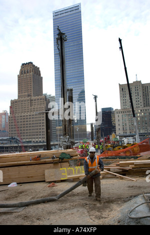 Bauarbeiter am Ground Zero auf dem Gelände der Gräueltat in Manhattan New york Stockfoto