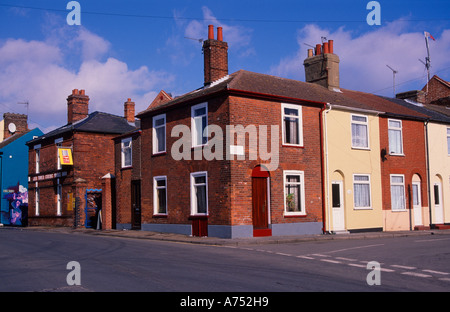 19. Jahrhundert aus rotem Backstein Reihenhaus wohnen Great Yarmouth Norfolk England Stockfoto