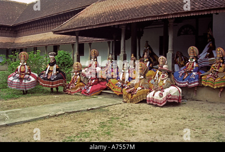 KATHAKALI KÜNSTLERN IM KUTHIRAMALIKA PALAST TRIVANDRUM Stockfoto