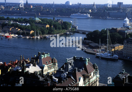 Ein Blick auf Stockholm aus einem Ballon-Schweden Stockfoto