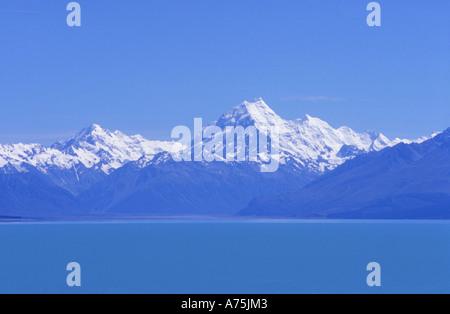 Mount Cook Aoraki Lake Pukaki Südinsel Neuseeland Stockfoto