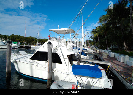 Motor Boot vor Anker in Key Largo Stockfoto