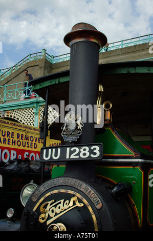 Alten Dampf-Lastwagen The Foden Steam Wagon in London nach Brighton Nutzfahrzeug laufen Brighton 2005 Stockfoto