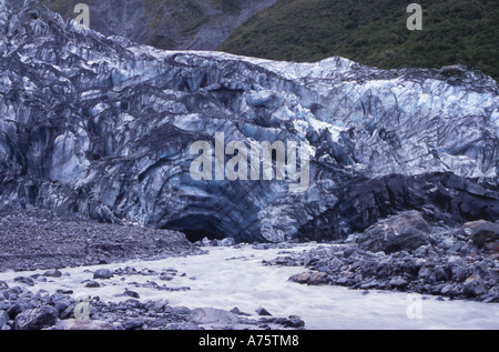 Fox Glacier Terminal Gesicht Westland National Park Südinsel Neuseeland Stockfoto