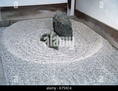 Stein Garten A UN Ryogen im Zen Daitoku-Ji Tempel Kyoto Japan Stockfoto