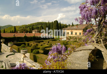 Die Villa und der Garten von La Foce Toskana Italien berühmt geworden durch die Bücher von Iris Origo Stockfoto