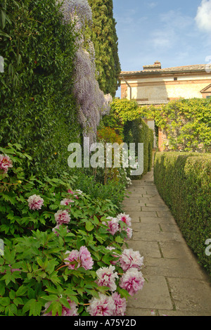 Die Villa und der Garten von La Foce Toskana Italien berühmt geworden durch die Bücher von Iris Origo Stockfoto