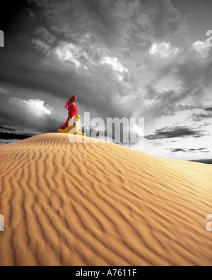 Indische Frauen, Thar-Wüste, in der Nähe von einlaufendes, Indien Stockfoto