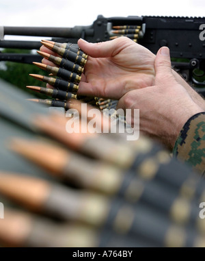 Mehr als 3.000 Runden wurden aus M - 240 G mittlere Maschine Gewehren abgefeuert. Stockfoto