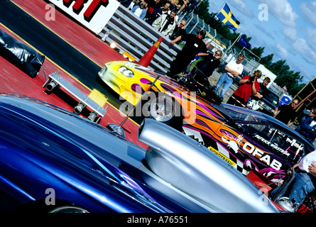 Drag racing Pro Mod dragsters am Start Stockfoto