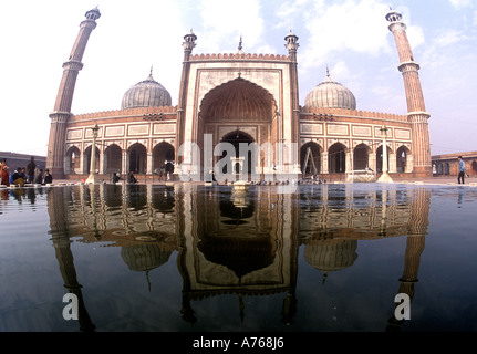 Fisch-Objektiv Blick von Jama Masjid Moschee Old Delhi Indien Stockfoto