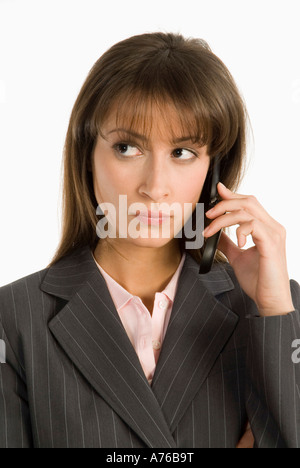 Frau mit Mobiltelefon Stockfoto