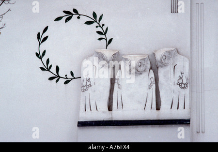 Eule Relief, Secession, Vienna Stockfoto