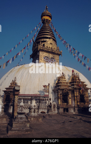 Swayambhunath Stupa Tempel Kathmandu Nepal Stockfoto
