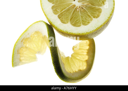 Scheiben von Pomelo, erhöhten Blick Stockfoto