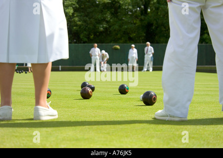 Nahaufnahme der Team Mitglieder Beine, Schalen und jack während eines Spiels. Stockfoto