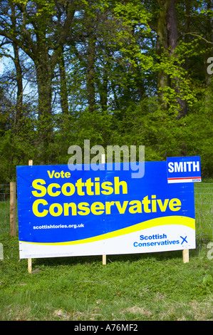 Schottland, Clackmannanshire. Zeichen der schottischen konservativen Partei Stockfoto