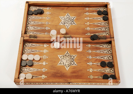 Backgammon-Brett, close-up Stockfoto