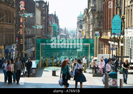 Schottland, Glasgow, Buchanan Street. Zeigt den Eingang zu der Buchanan Street u-Bahnstation Stockfoto