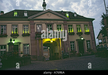 Mittelalterlichen Stadt Riquewihr Elsass Frankreich Stockfoto