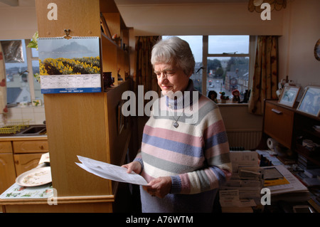 GEMEINDESTEUER DEMONSTRANT SYLVIA HARDY AUS EXETER UK FEB 2007 Stockfoto