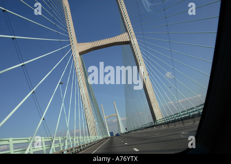 Die Severn Bridge fahren über die neue zweite Fluss Severn Überfahrt Stockfoto