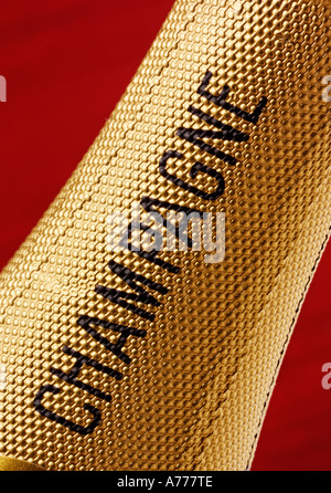 FLASCHE CHAMPAGNER HAUTNAH Stockfoto
