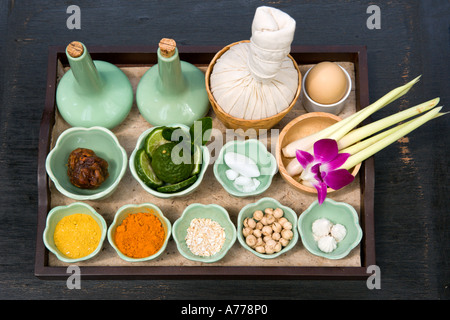 Aromatherapie und Massage Kräuter und Gewürze, Phuket, Thailand Stockfoto