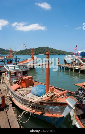 Fischerboote am Tap Lamu Pier, Khao Lak, Phang Nga, Thailand Stockfoto
